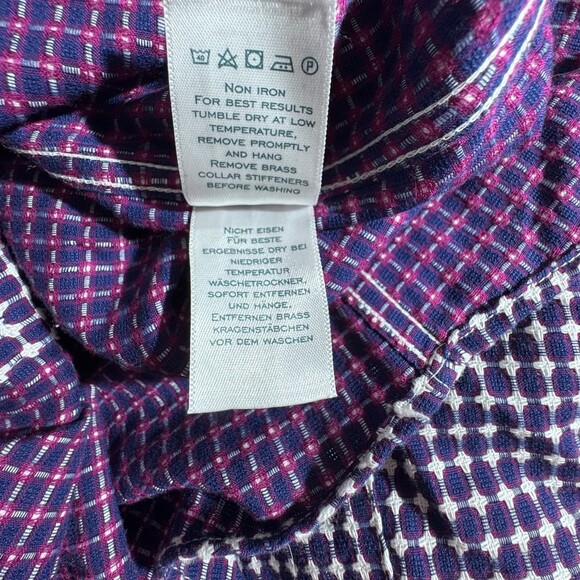 Charles Tyrwhitt Extra Fit Non Iron Dress Shirt Size 17/34 Blue Long Sleeve - Picture 7 of 8